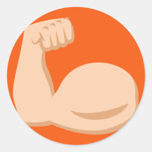 Biceps Emoji Classic Round Sticker