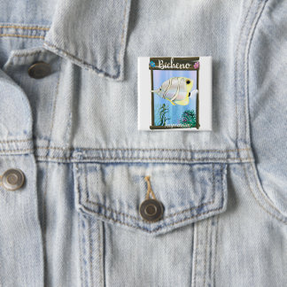 Bicheno Tasmania vintage travel poster 15 Cm Square Badge