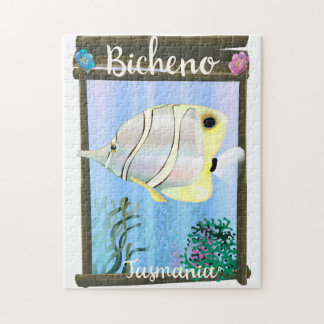 Bicheno Tasmania vintage travel poster Jigsaw Puzzle
