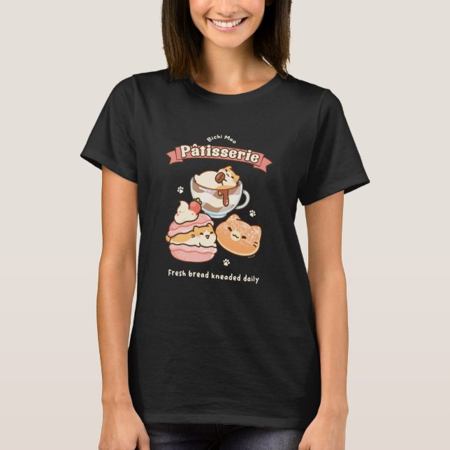 Bichi Mao Patisserie Fresh Bread Kneaded Cute Cat  T-Shirt (Front)