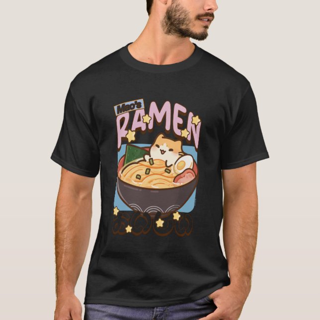 Bichi Mao Ramen Bowl Kitty Cute Animal Foodie Desi T-Shirt (Front)