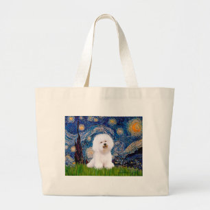 Bichon 1 - Starry Night Large Tote Bag