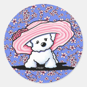 Bichon Bell on Cherry Blossoms Sticker