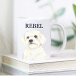 Bichon, Bolognese, Coton, Havanese, Maltese Coffee Mug<br><div class="desc">I am in love with this beautifully detailed watercolor illustration of a bichon, bolognese, coton de tulear, havanese, or maltese! Personalise these ceramic mugs with your name or monogram and even change the handle colour to compliment your decor! Change fonts by selecting the "edit using design tool" option at personalisation....</div>