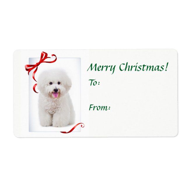 Bichon Christmas Gift Stickers (Front)