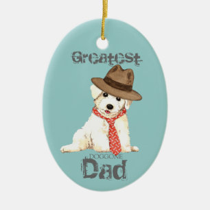 Bichon Dad Ceramic Ornament