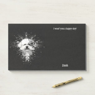 Bichon Frise Abstract Art Dog Name Post-it Notes