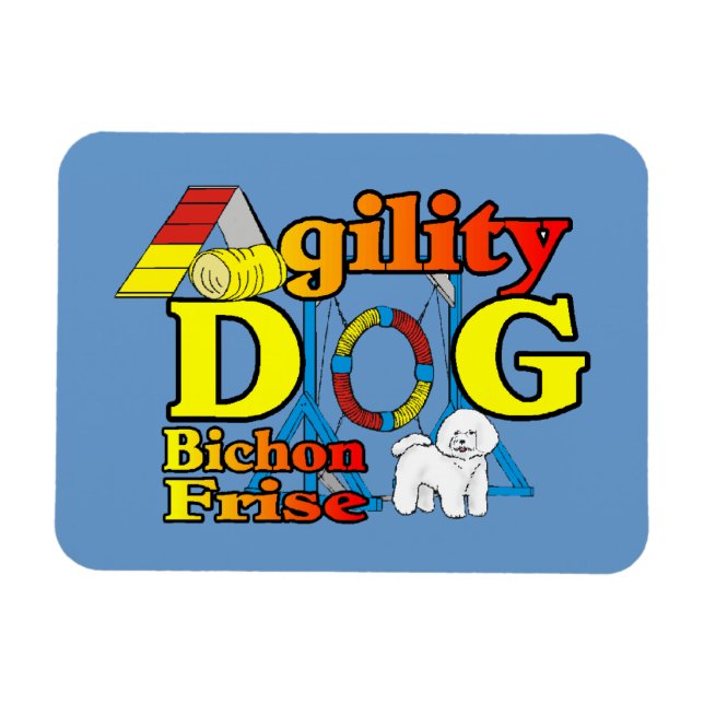Bichon Frise Agility Magnet (Horizontal)