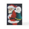 "Bichon Frise and Santa" Dog Art Christmas Card