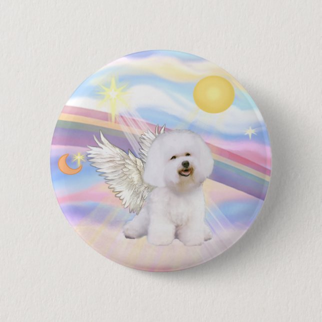 Bichon Frise Angel 6 Cm Round Badge (Front)