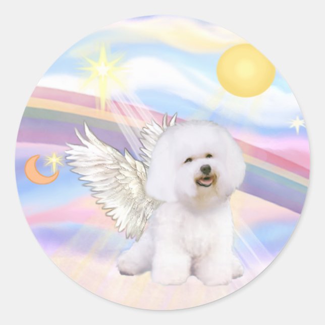 Bichon Frise Angel Classic Round Sticker (Front)