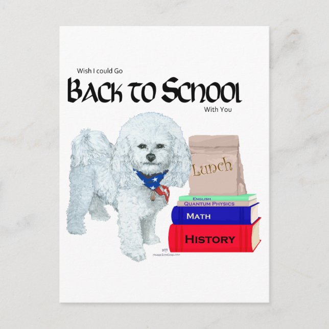 Bichon Frise Back to School Postcard (Front)