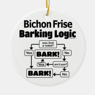 Bichon Frise Barking Logic Ceramic Tree Decoration