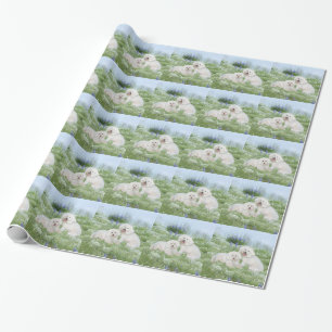 Bichon Frise Bluebonnets Wrapping Paper