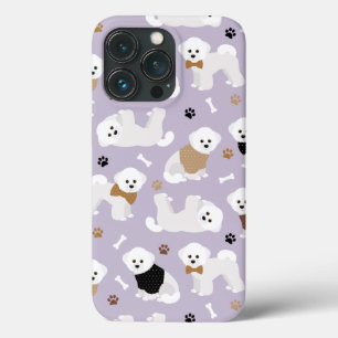 Bichon Frise Bones and Paws Purple iPhone 13 Pro Case