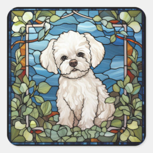 Bichon Frise Card Square Sticker