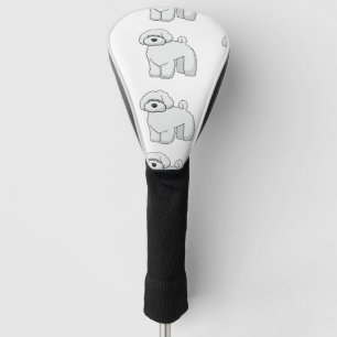 bichon frise cartoon golf head cover