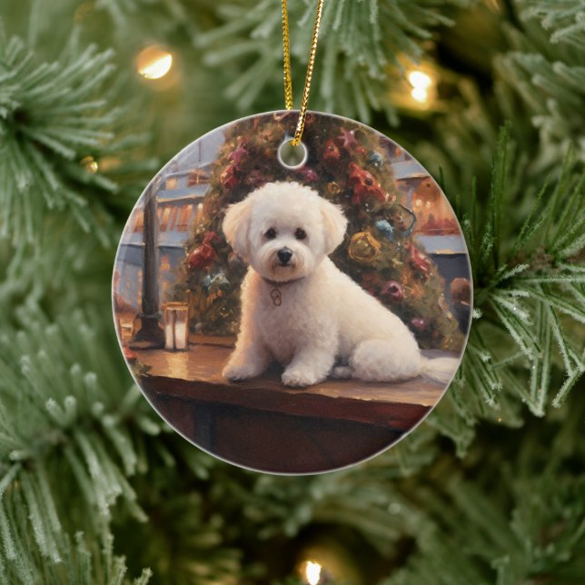 Bichon Frise Christmas Cruise: Pawsome Holiday  Ceramic Tree Decoration (Tree)