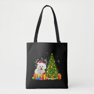 Bichon Frise Christmas Dog Lover Xmas Santa Tote Bag