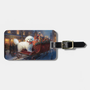 Bichon Frise Christmas Festive Season  Luggage Tag