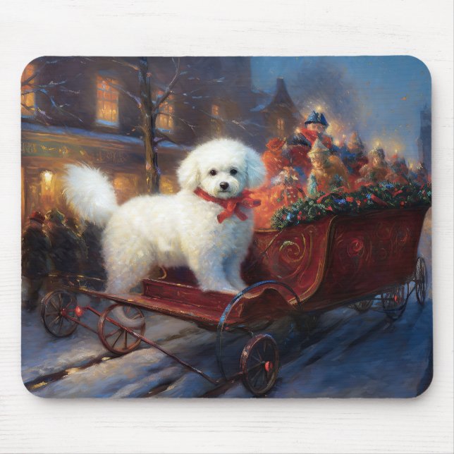 Bichon Frise Christmas Festive Season  Mouse Mat (Front)