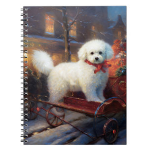 Bichon Frise Christmas Festive Season  Notebook