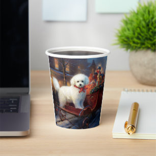 Bichon Frise Christmas Festive Season  Paper Cups