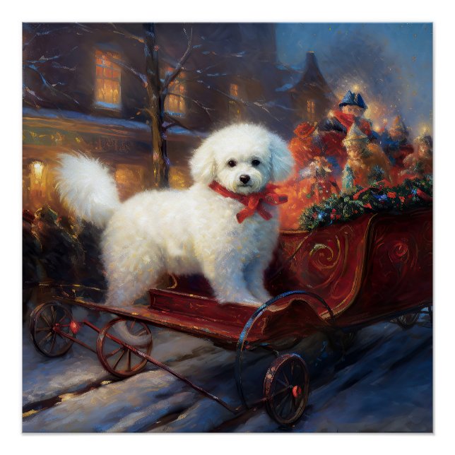 Bichon Frise Christmas Festive Season  Poster (Front)