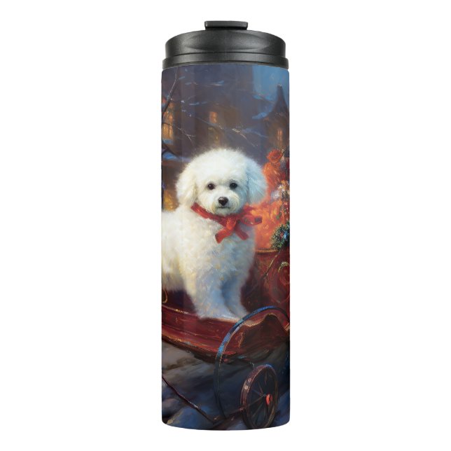 Bichon Frise Christmas Festive Season  Thermal Tumbler (Front)