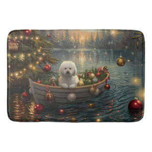 Bichon Frise Christmas Festive Voyage Bath Mat