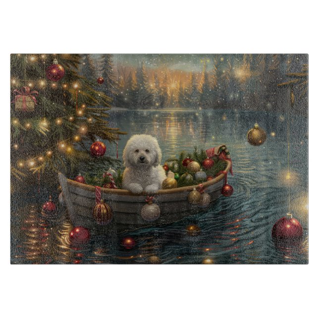 Bichon Frise Christmas Festive Voyage Cutting Board (Front)
