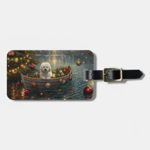 Bichon Frise Christmas Festive Voyage Luggage Tag