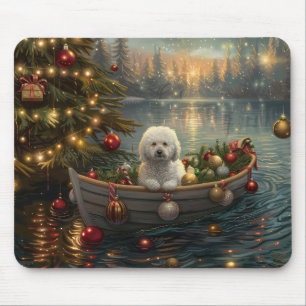 Bichon Frise Christmas Festive Voyage Mouse Mat