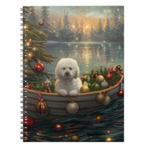 Bichon Frise Christmas Festive Voyage Notebook