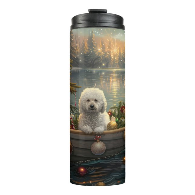 Bichon Frise Christmas Festive Voyage Thermal Tumbler (Front)