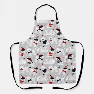 Bichon Frise Christmas Grey Apron