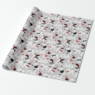 Bichon Frise Christmas Grey Wrapping Paper