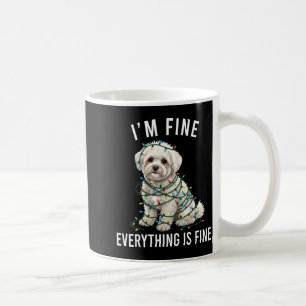 Bichon Frise Christmas I'm Fine Everything Is Fine Coffee Mug