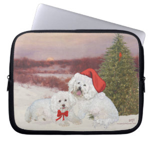 Bichon Frise Christmas Laptop Sleeve