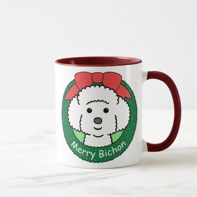 Bichon Frise Christmas Mug (Right)