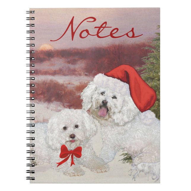 Bichon Frise Christmas Notebook (Front)