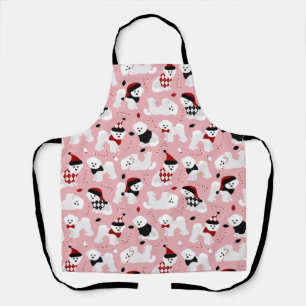 Bichon Frise Christmas Pink Apron