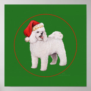 Bichon Frise Christmas Poster