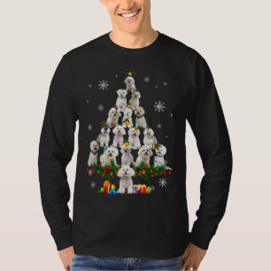 Bichon Frise Christmas Tree Lights Funny Dog Xmas T-Shirt