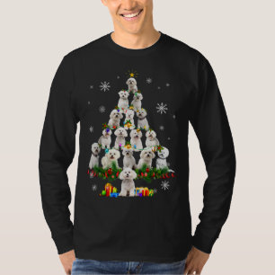 Bichon Frise Christmas Tree Lights Funny Dog Xmas T-Shirt
