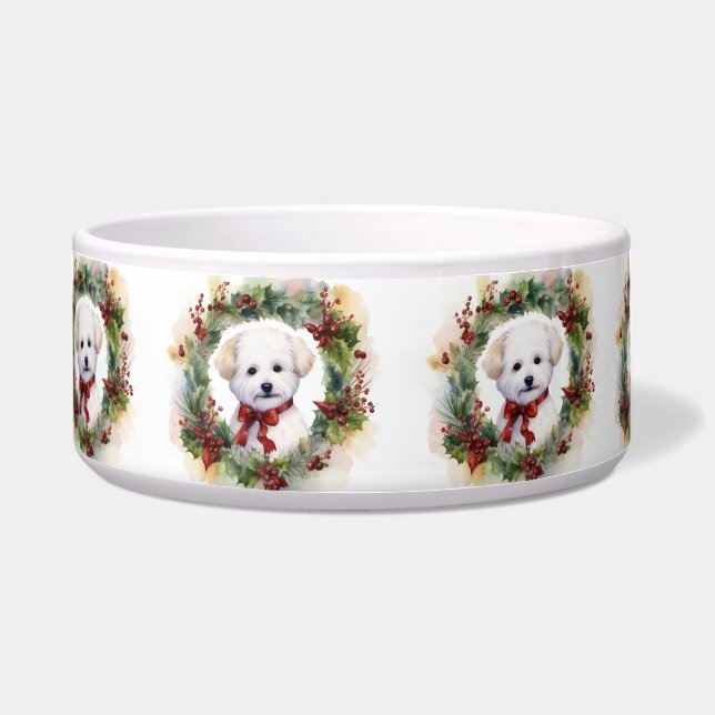 Bichon Frise Christmas Wreath Festive Pup (Front)