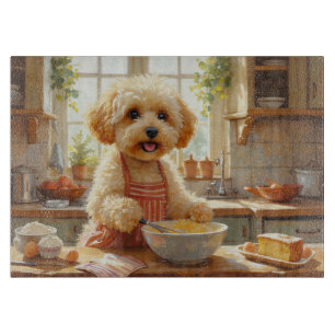 Bichon Frise Cooking in Kitchen Cutting Board