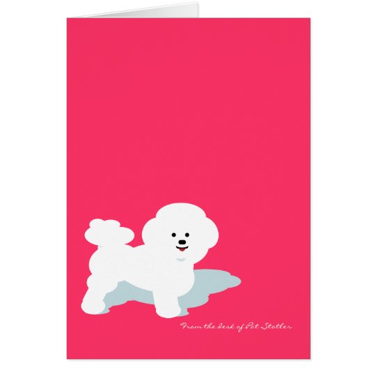 Bichon Frise Custom Note Card in Pink