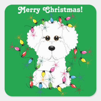 Bichon Frise Customisable Christmas Stickers