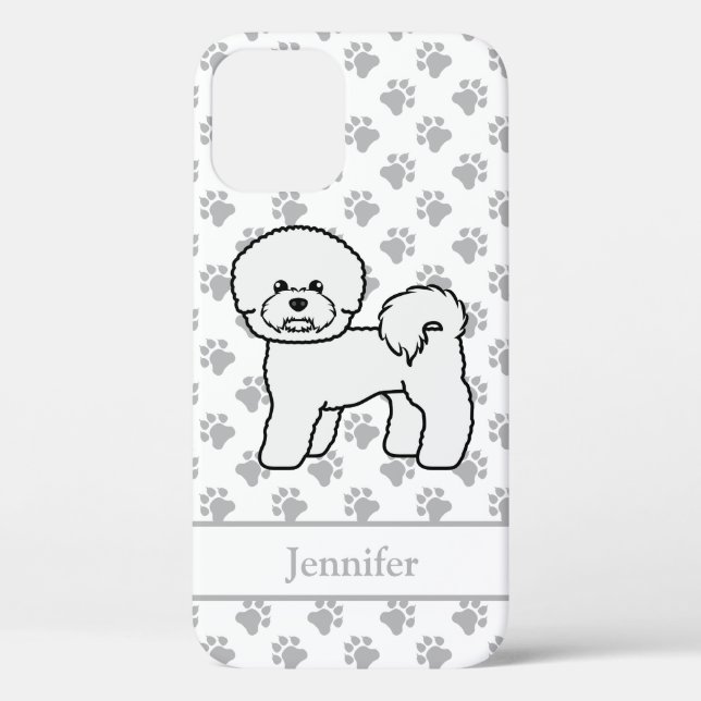 Bichon Frise Cute Cartoon Dog Drawing & Name Case-Mate iPhone Case (Back)